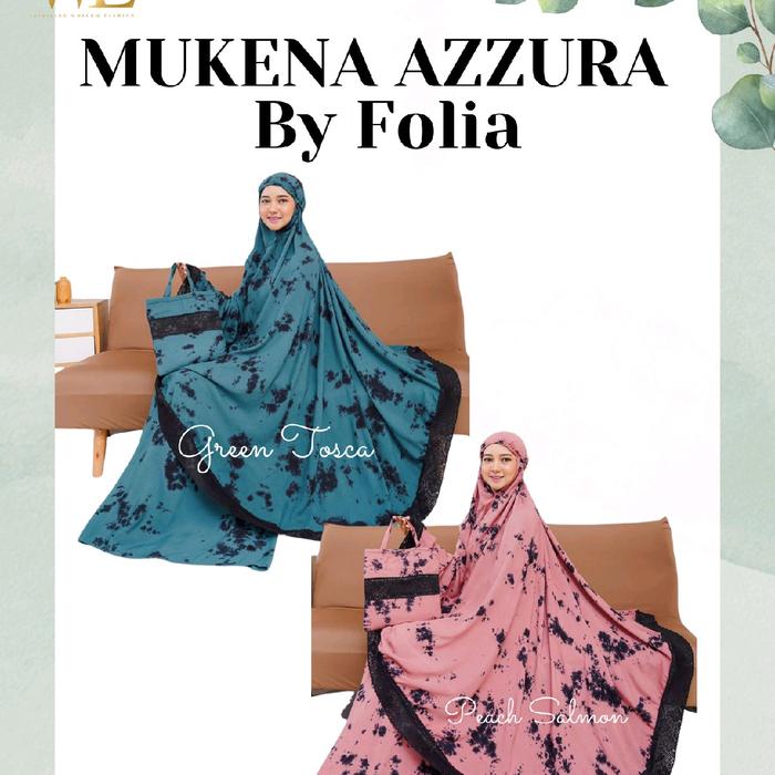 FOLIA MUKENA AZZURA RAYON PREMIUM || GREEN TOSCA || PEACH SALMON