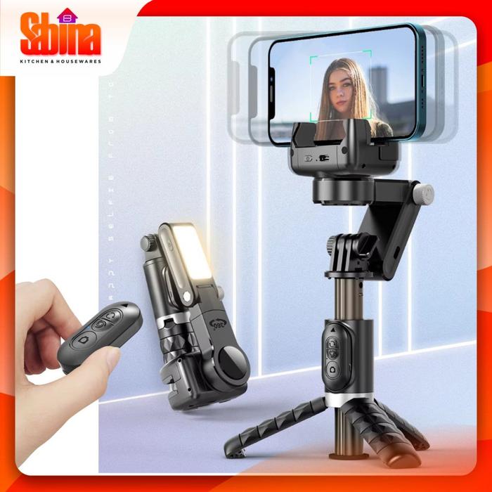Tongsis HP Smartphone Selfie Stick Stabilizer Tripod Mini Lampu Remote