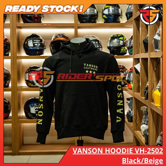 VANSON HOODIE VH-2502 Black/Beige Jacket Original