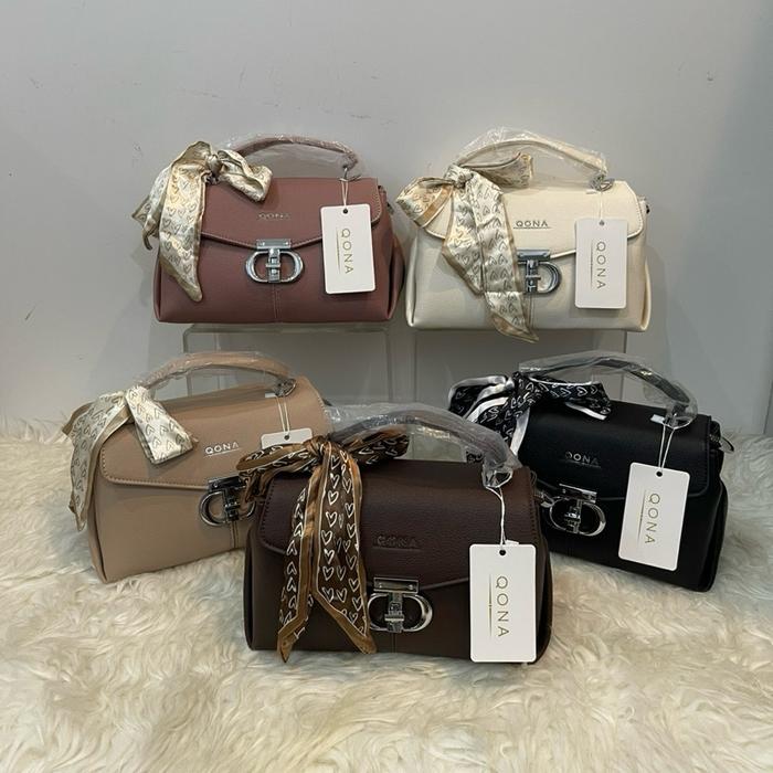 QONA tas selempang fashion ukuran 24 cm