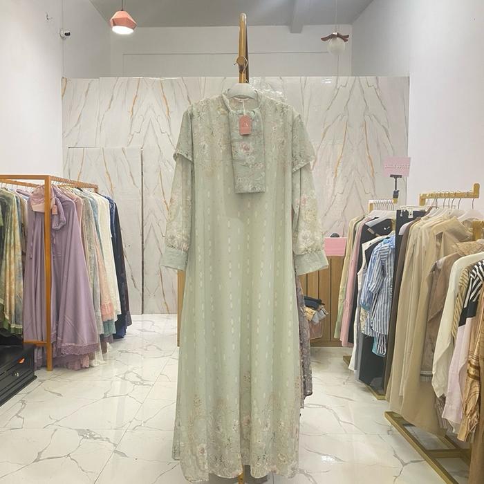 Gamis ceruti ruby set hijab