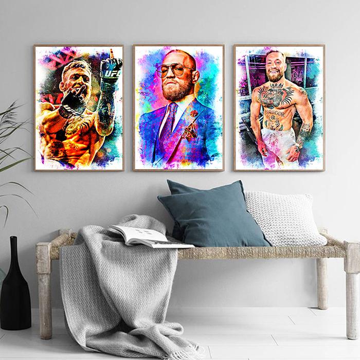 Seni Grafiti Lukisan Kanvas McGregor Poster Petinju Cetak Seni