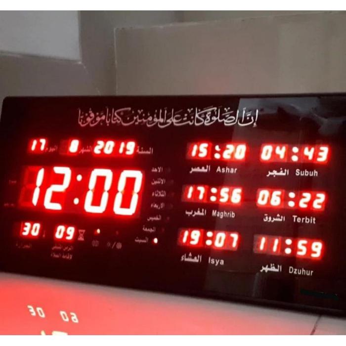 Jam Digital Led Jadwal Sholat Mushola Masjid Adzan Otomatis