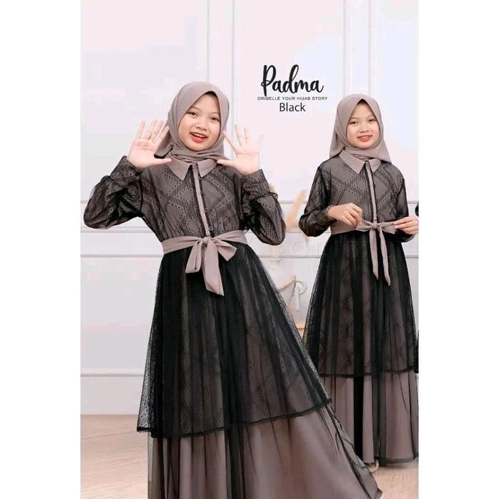Abaya Padma Kids Dress/ Gamis Anak Perempuan Remaja Tanggung Muslimah Cantik dan Anggun Usia 5 Sampa