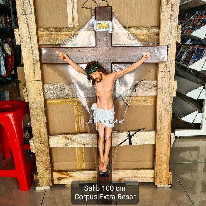 Salib Dinding Yesus 100 Cm Corpus Besar Berkualitas