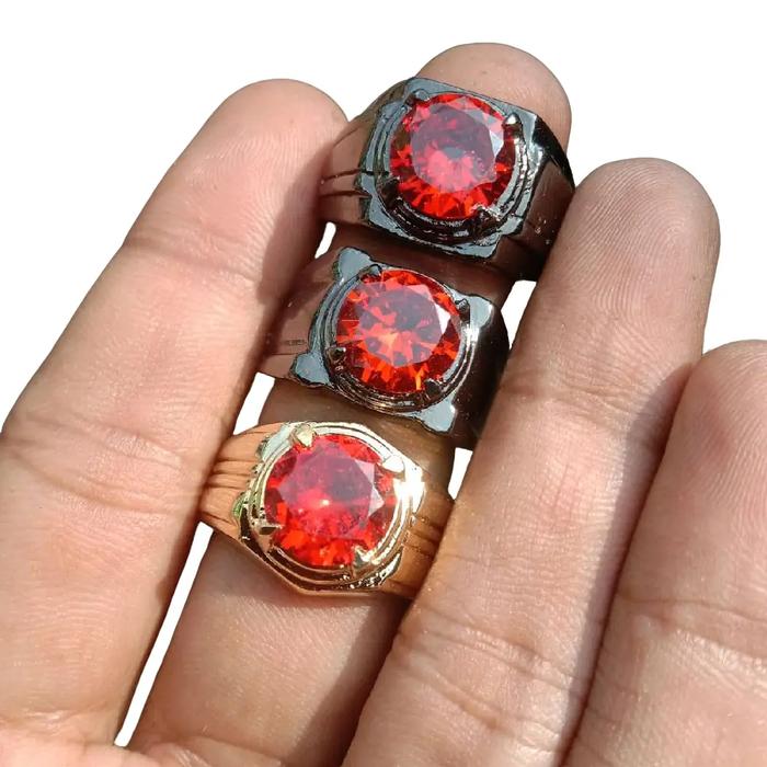 borongan 3pcs cincin clover Titanium ring cowok fuji