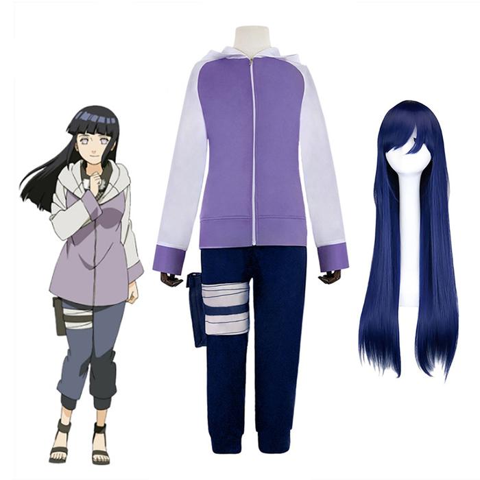Anime Headband Hyuga Hinata Shippuden Generation Jacket Pants Wig