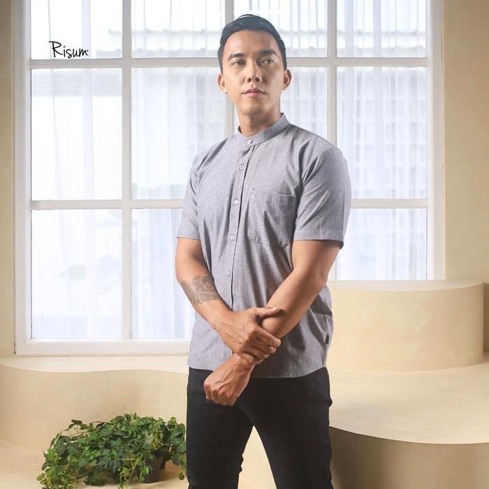 Risum Nehru Shirt Chambray / Kemeja Chambray