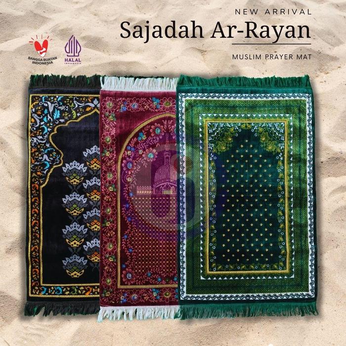 SAJADAH BUSA AR-RAYYAN MOTIF TURKI UKURAN 70 X 110 CM Tebal Muslim Bunga Printing sajadah sholat po