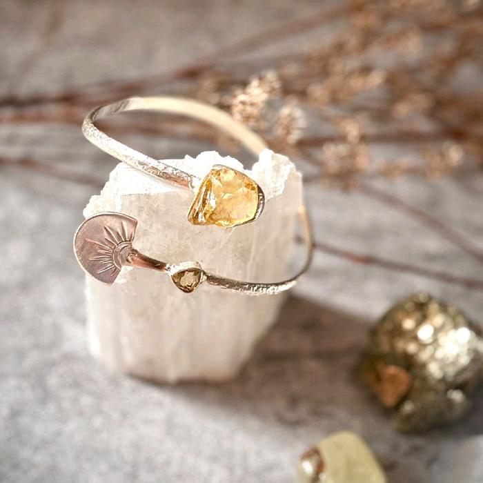 Gelang Wanita | Perak 925 | Kristal Citrine | Batu Alam Asli