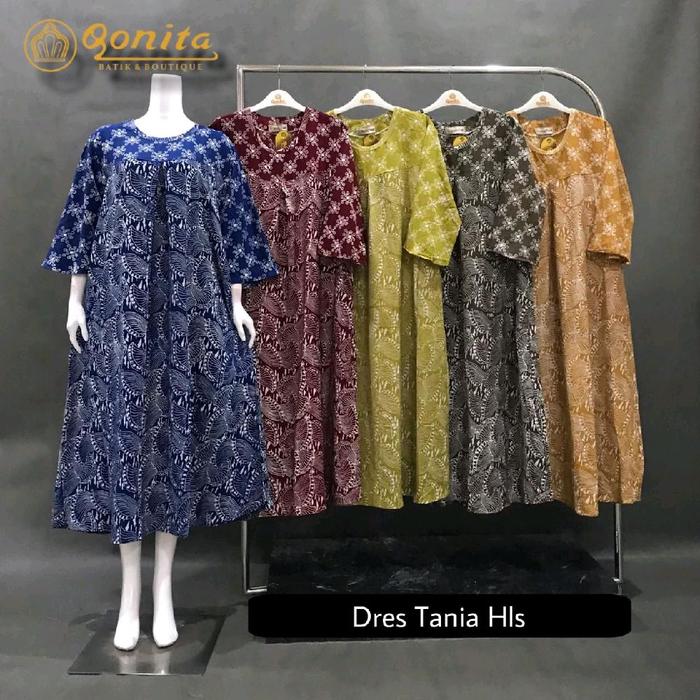 {Ld 120 Cm} Daster Batik Qonita Pekalongan Jumbo Non Busui Motif ll Dress Tania