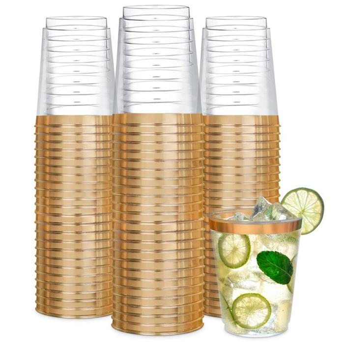 50Pcs Plastic Wine Cups Clear Disposable Wine Glasses Plastic Wine Glasses Clear Cocktail Glasses Di