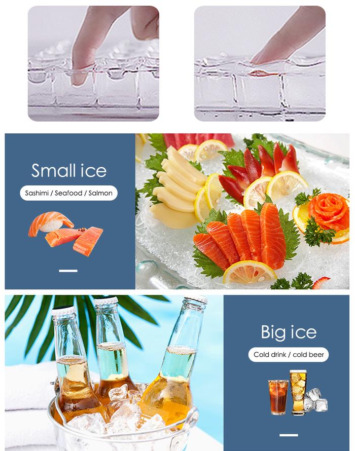 Xeoleo 15Kg/24H Pembuat Es Cube Ice Machine1kg Penyimpanan Stainless