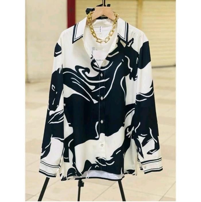 Kemeja Bkk Satin Silk Jumbo / Blouse import premium