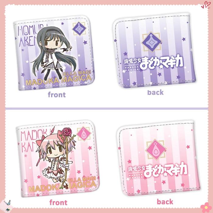 Puella Magi Madoka a Short PU Leather Anime Wallet Cute Cartoon Kaname Madoka Akemi Homura Bifold Pu
