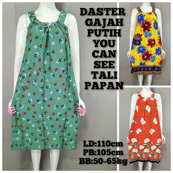 ◤Promo◢ Daster Gajah Putih Yukensi Tali Papan Viral Kekinian Ld 110 Pb 105 Daster Wanita Adem Terbar