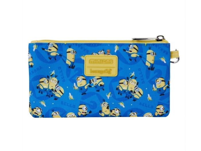 Loungefly Despicable Me Minions All Over Print Nylon Zipper Pouch Wristlet - Dompet Minions