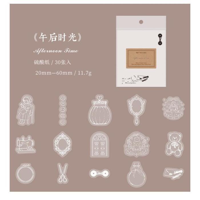Sticker Renda Style LACE STICKER SCRAPBOOK Journal Set PET Transparan Aesthetic