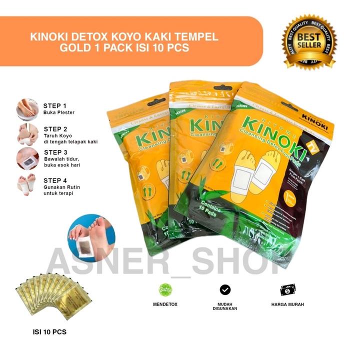 Kinoki Detox Koyo Tempel Kaki Gold Emas 1 pack isi 10 pcs / set