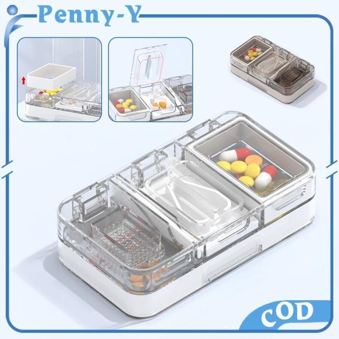 (Cooger) Tempat Kotak Obat Besar Alat Pemotong Obat Tablet Portable Pill Cutter