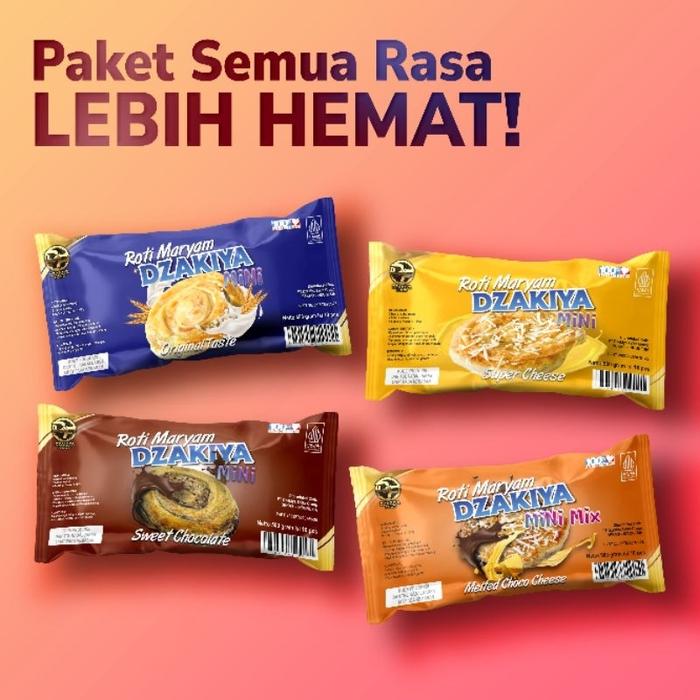 [ALL VARIAN MINI] Paket 4 Pack Roti Maryam Mini Isi 10 (Original, Cokelat, Keju & mix Cokelat Keju)