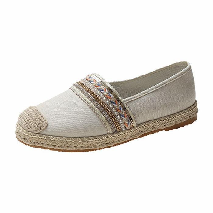 SEPATU LOAFERS ESPADRILLES WANITA KANVAS RAJUTAN IMPORT FLAT SHOES ORI