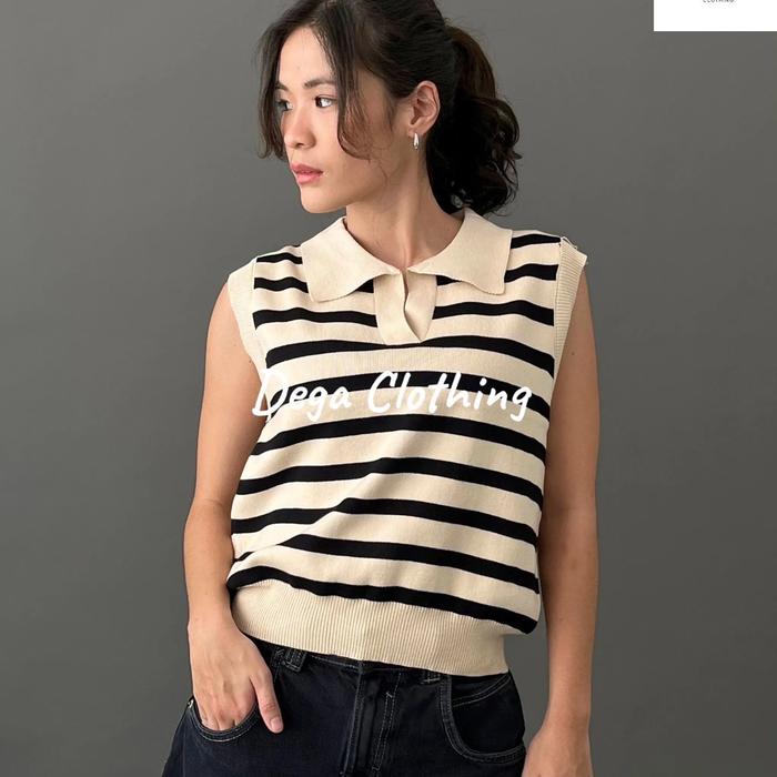 Dira/ 1407 atasan wanita rajut/ vest knit strech premium impor