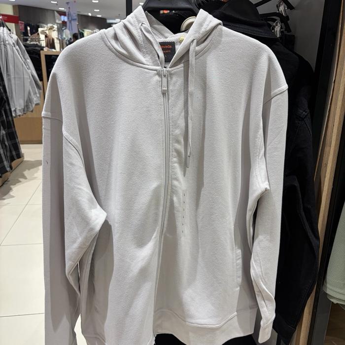 NEVADA Jaket Hoodie Ziper Putih untuk Pria dan Wanita