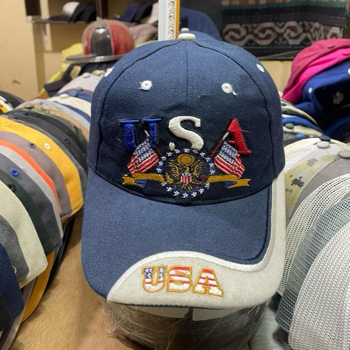 Topi Baseball USA dengan Desain Bendera dan Logo Amerika Serikat untuk Pria dan Wanita