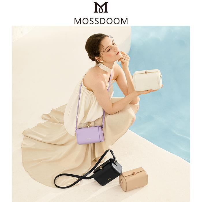 Mossdoom Tas Wanita Bexley Bag Tas Kotak Elegan Tas Selempang Desain Kunci Warna Solid -Gratisongkir