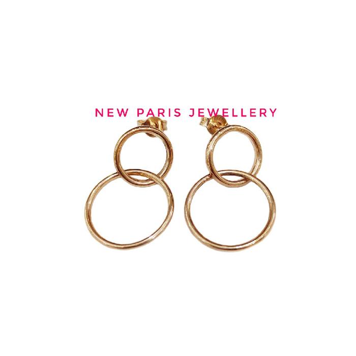 Anting Tusuk Double Circle Fashion 9k