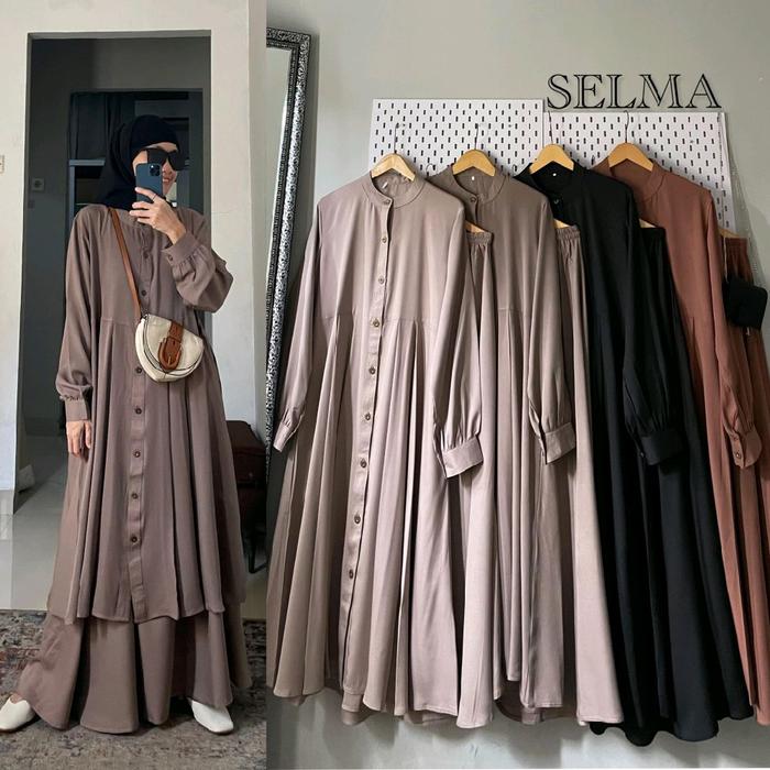 SELMA SET ROK || Setelan Long Tunik & Rok