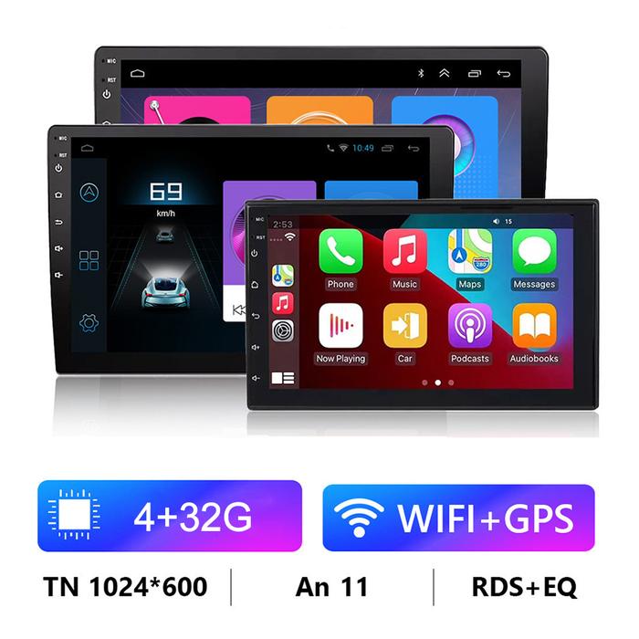 Pemutar MP5, 4GB RAM + 32G MP5 Player 9 inci Double Din Radio mobil