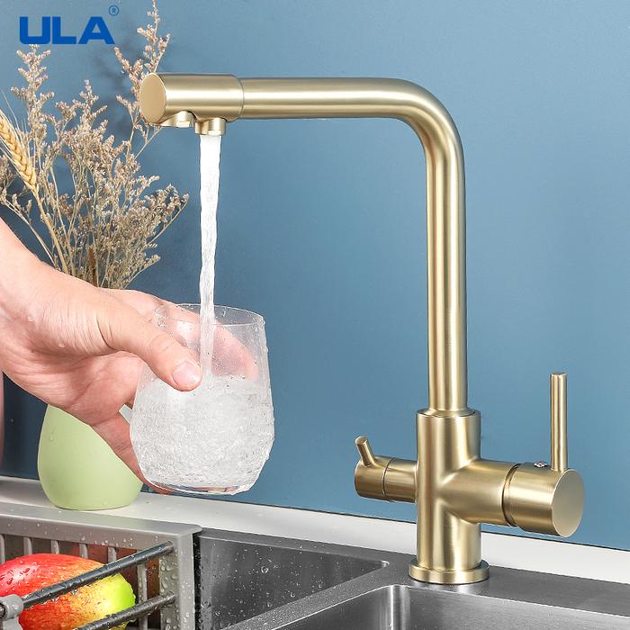 ULA Filtered Kitchen Faucet Brass Purifier Faucet Dual Sprayer