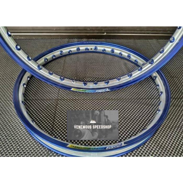 Velg Alumunium Yoko Two Tone Blue/Silver 140x17 Original Thailand
