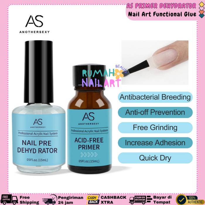 AS 1 Set 15ml Nail Primer Prep Dehydrator 1 SET 2PCS Professional Nail Art / AS Another Sexy Nail P