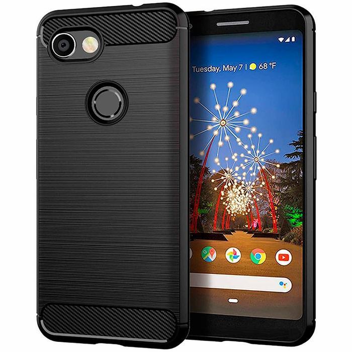 [HANYA CASING !] Phone Case Compatible With CASE GOOGLE PIXEL 3A XL SLIM ARMOR CARBON FIBER ANTI SHO