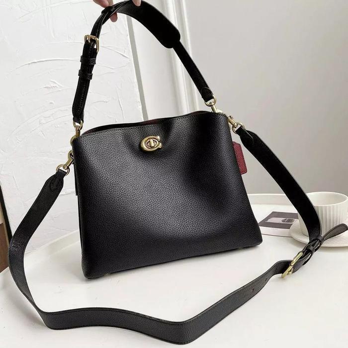Tas Coach C2621 Willow Shoulder Bag Handbag One Shoulder Leather Black