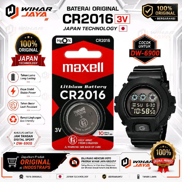 DW-6900 Baterai CR2016 3V untuk Jam Tangan Digital DW-6900 Lithium Battery Awet Tahan Lama Watches