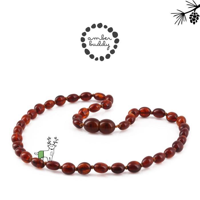 Amber Buddy -  Xo54C Kalung Dan Gelang Amber Bayi 32Cm & 14Cm. Cognac Terlaris