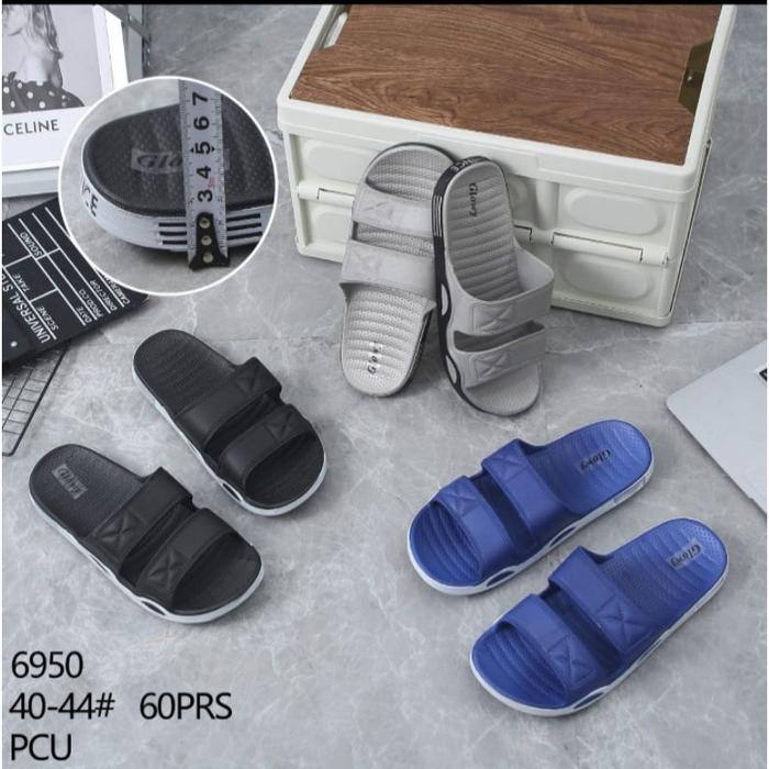 Sandal Pria Slop Ban Dua Karet Jelly Import Ringan Ukuran Jumbo 6950