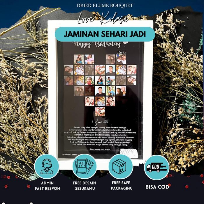 Kolase Foto Hadiah Custom Perpisahan Birthday Ultah Wisuda Love Kolase