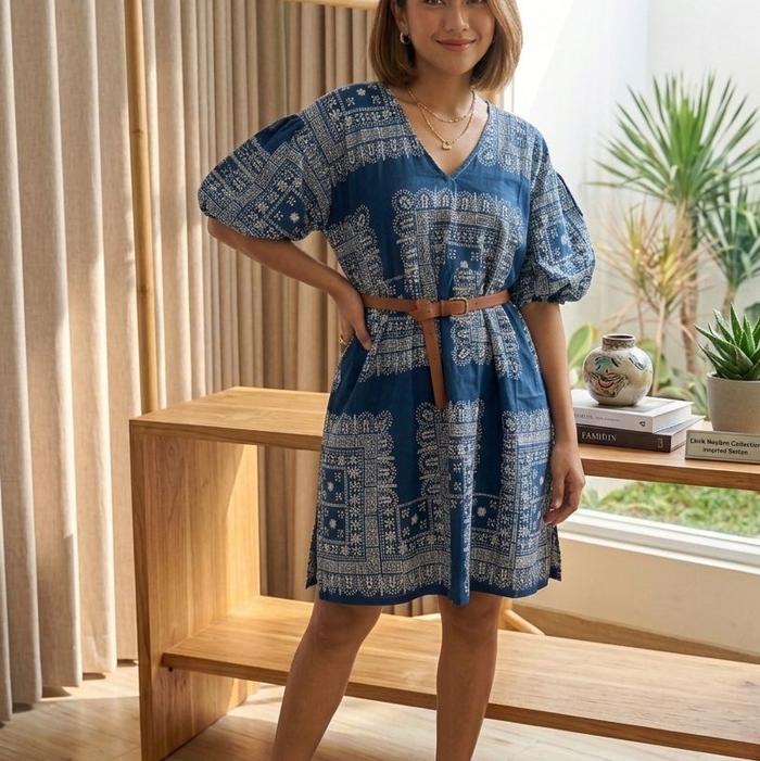 Atasan Ethnic Navy - Chic n Trendy