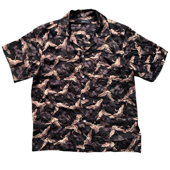 AMIRI Crane Short Sleeve Open Collar Shirt
