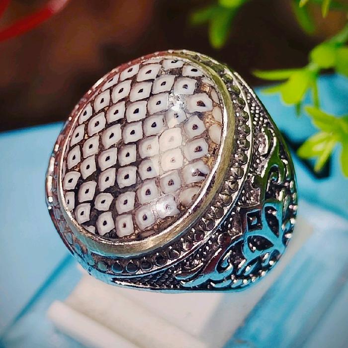 cincin batu akik jipen pamor sisik ular original madura 001