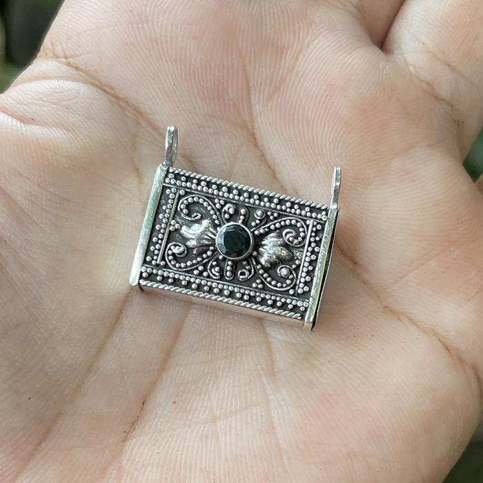 Liontin Pendant Perak Silver Bali 925 Parfum Box Buka Tutup Blandong Kotak Jawan Bayi Pria wanita cu
