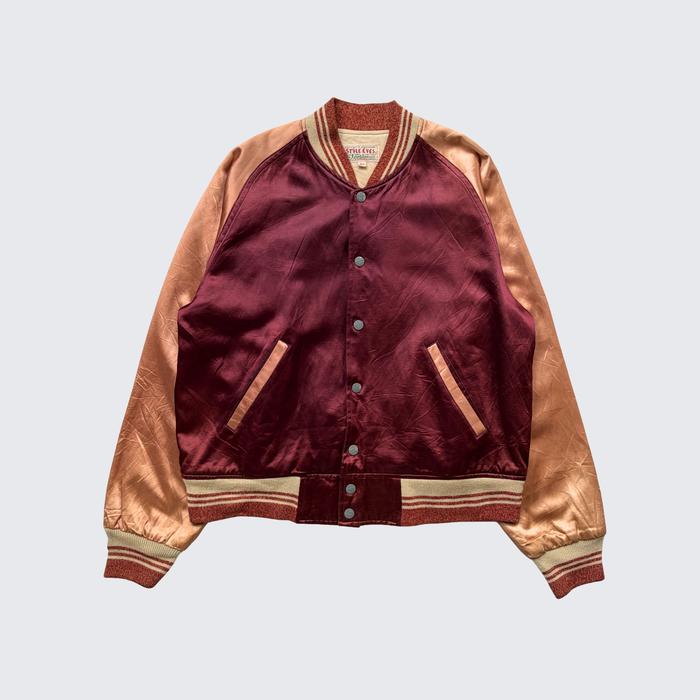 Vintage Pink Maroon Sugar Cane By Toyo Enterprises Style Eyes Souvenir Varsity Jacket - Unisex - M