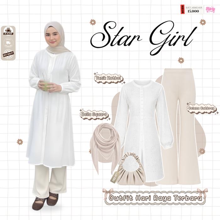 One Set Lebaran Elegan ( Bella Square + Tunik + Celana ) One Set Lebaran Terbaru - FS83