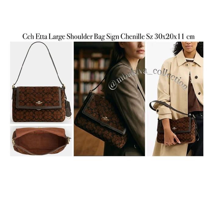 Etta Large Shoulder Bag Sign Chenille