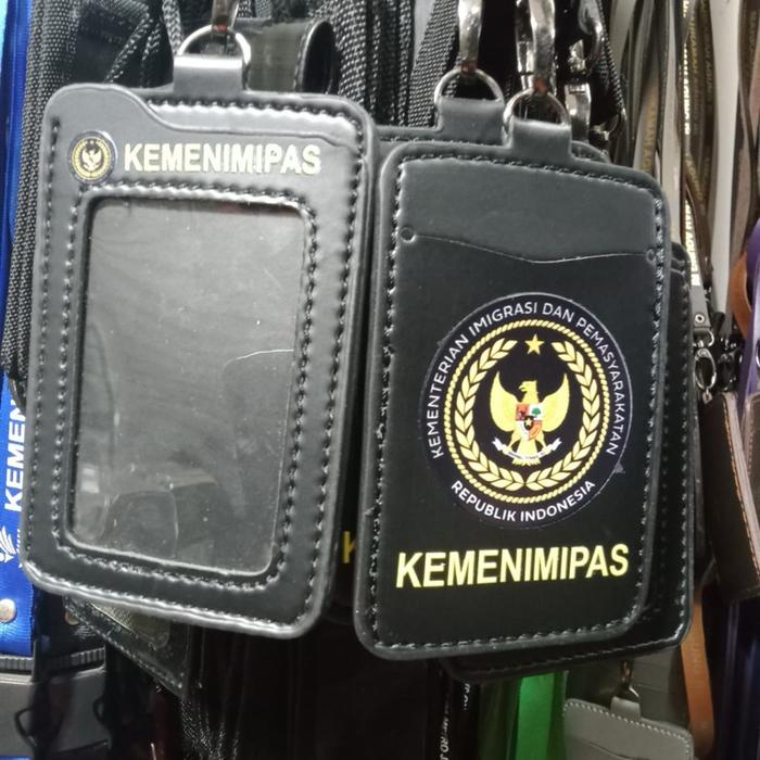 KEMENIMIPAS Kalung Gantungan ID Card Tanda Pengenal Dompet ID Card & Lanyard dengan Logo Resmi Kemen